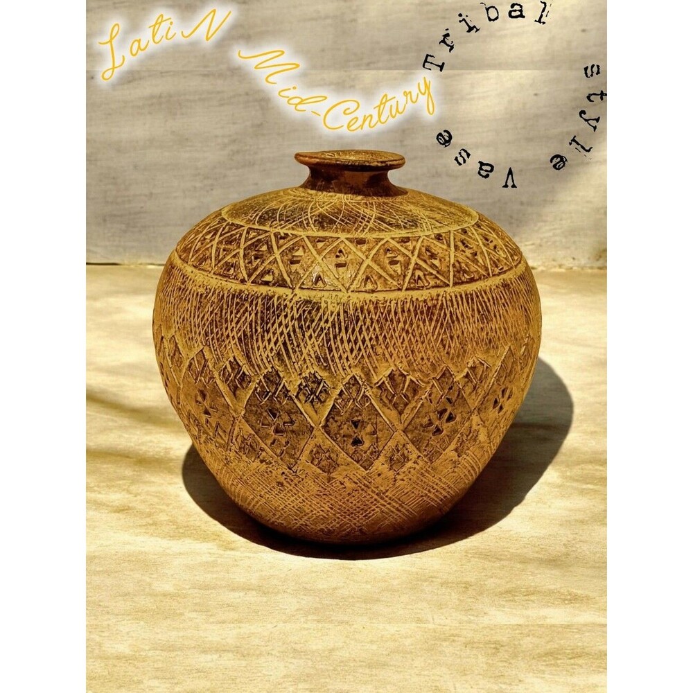 Latin American Tribal style Mid Century Rare Clay Vase